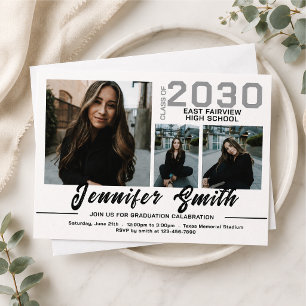 Invitación Graduación de Foto Casual Moderna y Elegante