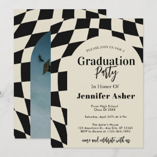 Invitación Graduación de foto de arco de control de la marina