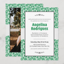 Graduación de foto de Eagle Green Floral Damask