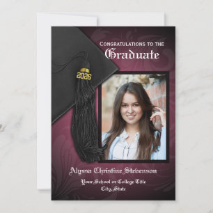 Invitación Graduación De Foto De Elegante Tassel Rosa En 2025