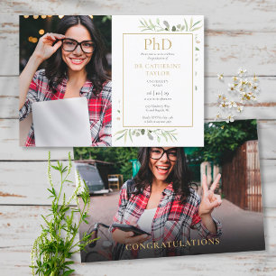 Invitación Graduación De Foto De Graduación De La Vegetación