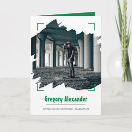 Invitación Graduación de foto de pincel de resumen de Edgy ve