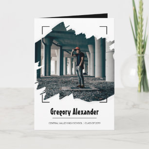 Invitación Graduación de foto de pincel de resumen de nido ne