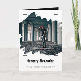 Invitación Graduación de foto de pincel de resumen de nido ne