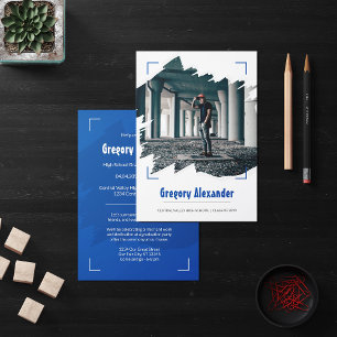 Invitación Graduación de foto de pincel de resumen de nitidez