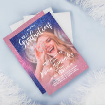 Graduación de foto de tres Purpurinas rosados de z