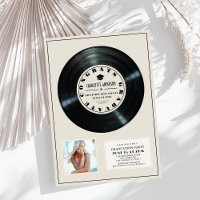 Graduación de foto de Vinyl Record Tan Plaque