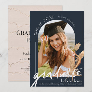 Invitación Graduación de foto del Arco Azul de la Marina Boho