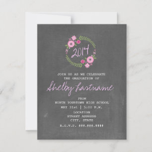 Invitación Graduación De Foto Floral Rosa Inspirada En El Car