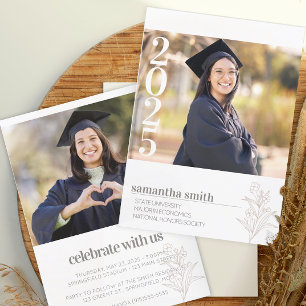Invitación Graduación de Foto Minimalista Moderna