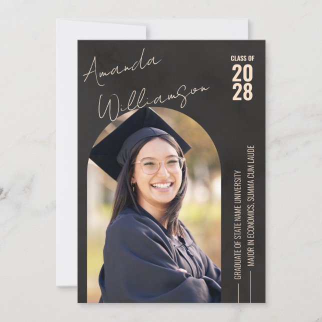 Invitación Graduación de Foto Moderna (Anverso)