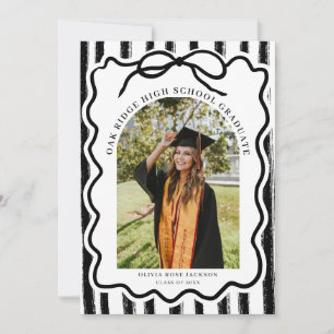 Invitación Graduación de Foto Moderna con Lazo