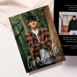Invitación Graduación de Foto Moderna Escrita a Mano Simple