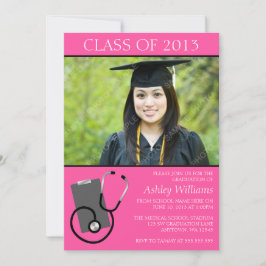 Invitación Graduación de Foto Rosa de Escuela de Enfermería M