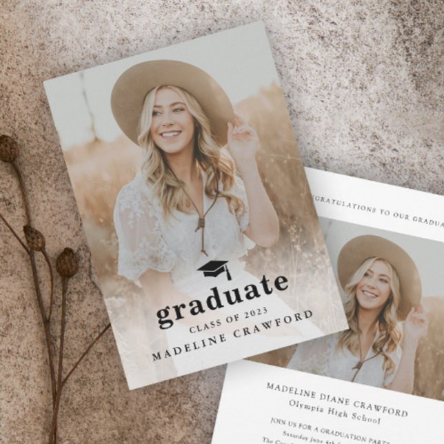 Invitación Graduación de Foto Tipo 2 Simple (Subido por el creador)