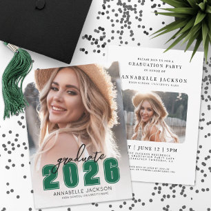 Invitación Graduación de Foto Verde