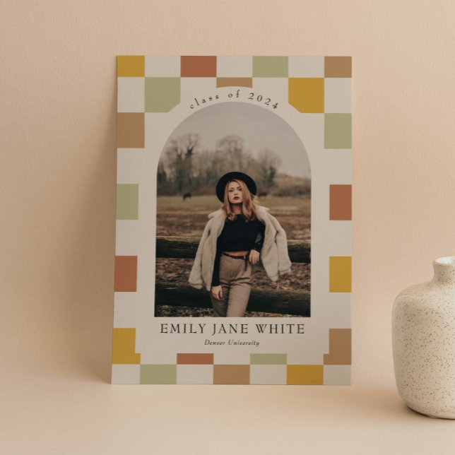 Invitación Graduación de fotografía de arco bajo control retr (Subido por el creador)