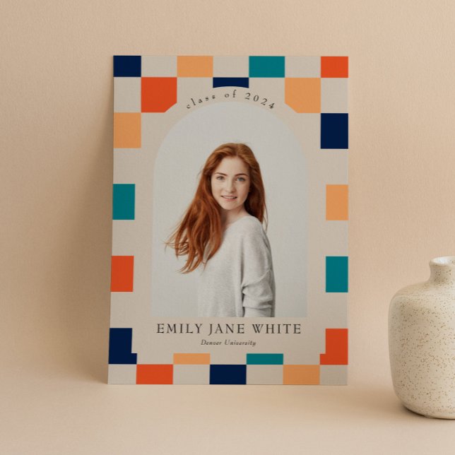 Invitación Graduación de fotografía de arco bajo control retr (Subido por el creador)