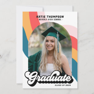 Invitación Graduación de fotografía de arte moderno Retro Gro