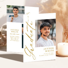 Invitación Graduación de Fotografía de Caligrafía Moderna Dor