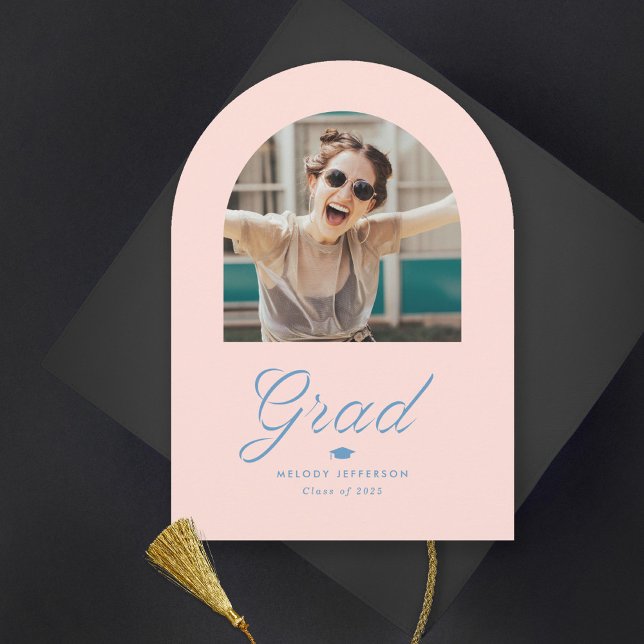 Invitación Graduación de fotografía de cinta de arco de grado (Subido por el creador)