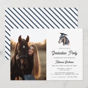 Invitación Graduación de fotografía de cuatricromía ecuestre
