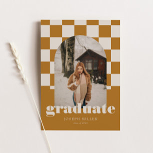 Invitación Graduación de fotografía de época de arco bajo con