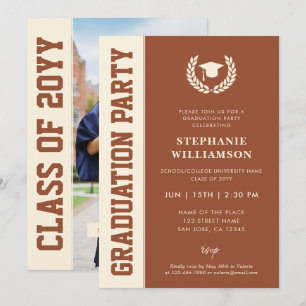 Invitación Graduación de fotografía de grado moderna, audaz y