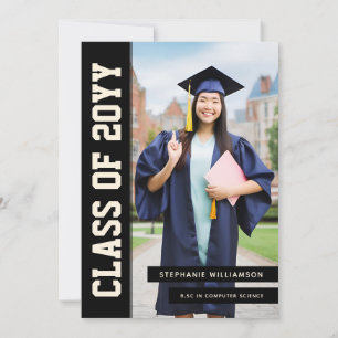 Invitación Graduación de fotografía de grado moderna, audaz y