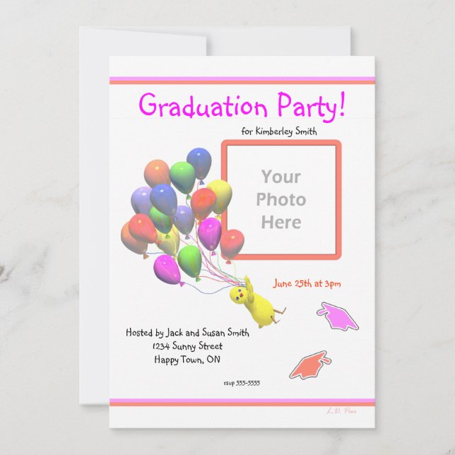 Invitación Graduación de fotografía de jardín de infancia de  (Anverso)