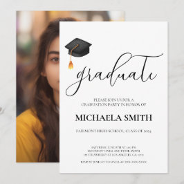 Invitación Graduación de fotografía de la escuela secundaria 