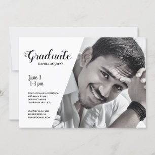 Invitación Graduación de fotografía de Personalizado masculin