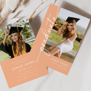Invitación Graduación de fotografía de posgrado de Peach mode
