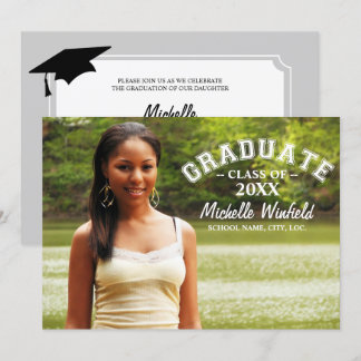 Invitación Graduación de fotografía de superposición de texto