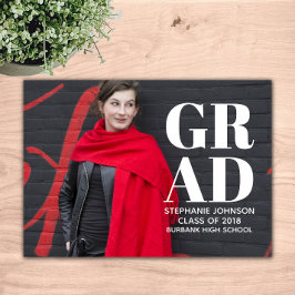 Invitación Graduación de fotografía de tipografía negrita | B