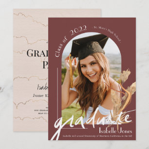 Invitación Graduación de fotografía del Arco de Terracota Gra