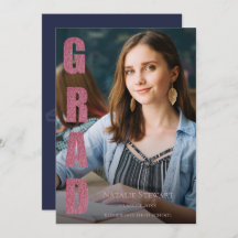 Graduación de fotografía Faux Rosa Gold GRAD