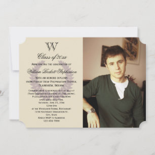 Invitación Graduación de fotografía monográfica púrpura inici