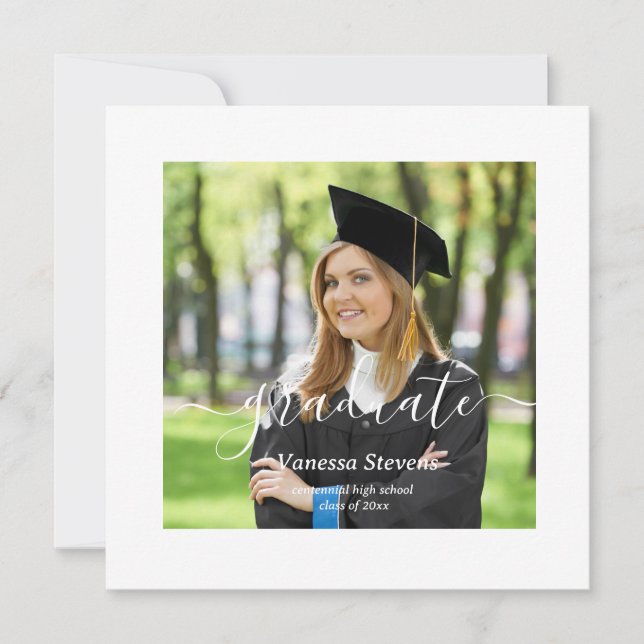 Invitación Graduación de fotografía personalizado (Anverso)