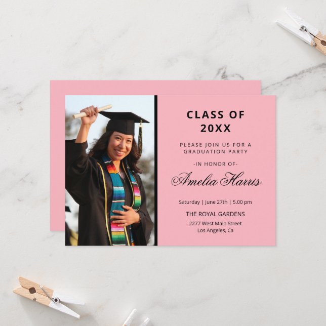 Invitación Graduación de fotografía personalizado (Anverso/Reverso In Situ)