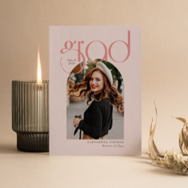 Invitación Graduación de fotografía rosa Minimalista moderna 