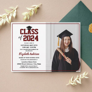 Invitación Graduación de fotografía simple y moderna en Borgo