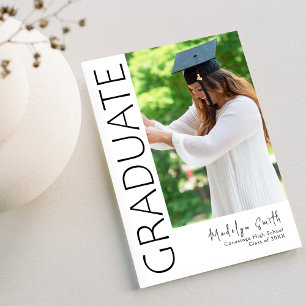 Invitación Graduación de fotografía vertical moderna para gra