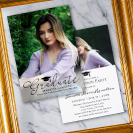 Invitación Graduación de fotografías frontales/posteriores de