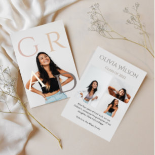 Invitación Graduación de fotos Casual moderna de moda