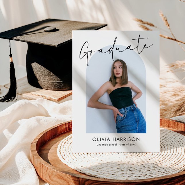 Invitación Graduación de fotos de arte de escritura moderna (Subido por el creador)