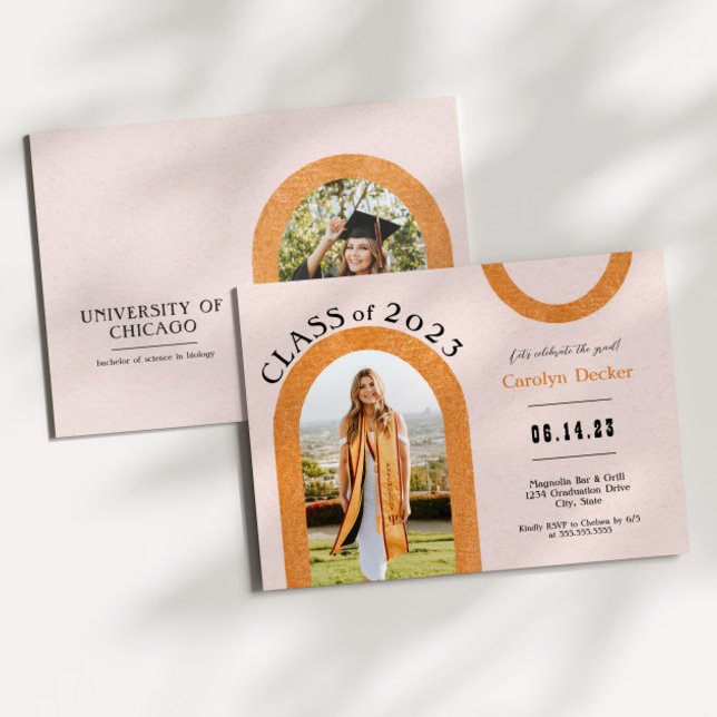 Invitación Graduación de fotos de arte moderno (Subido por el creador)