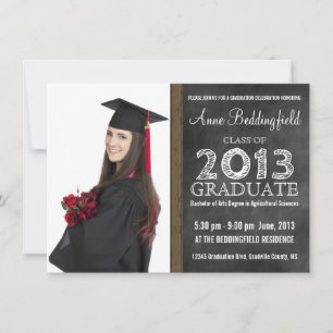 Invitación Graduación de fotos de Chalkboard moderna