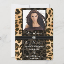 Invitación Graduación de fotos de cinta leopardo