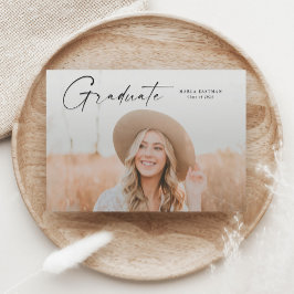 Invitación Graduación de fotos de graduados de escritura mode